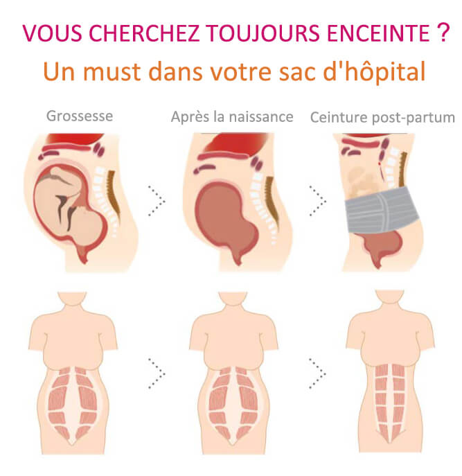 KUMADAI Ceinture Ventrale Post-Partum Ceinture Post Accouchement Ventre Plat  Ceinture Ventre/Taille/Bassin de Récupération Ceinture Abdominale Femme Gaine  Post Accouchement,Noir,M : : Mode