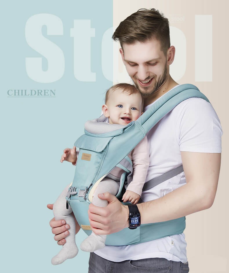 Adjustable Baby Carrier Sling,Baby Diaper Bag with Large Capacity Newborn, Infant & Toddler All Seasons 360 Ergonomic Baby Carrier 3 in 1 Backpack with Hip Seat-12 Position,Adapt to Growing Baby 
