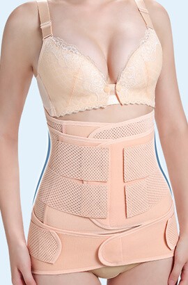 X-large Women Postpartum Girdle Support Corset Recovery Belly Band Wrap Belly Band Shapewear ，Cotton white