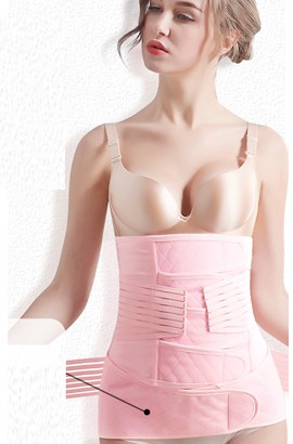 Bellefit Dual Closure Postpartum Girdle Waist Trainer Body Shaper Belly  Wrap