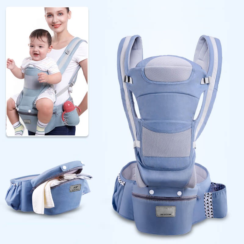 15 In 1 Baby Carrier Wrap - Soft Breathable Cotton Hood  Front and Backpack