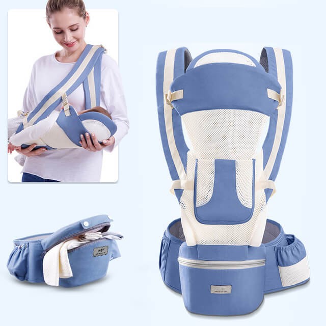 15 In 1 Ergonomic Baby Carrier Backpack - Breathable Baby Wrap Carrier with Hip Seat