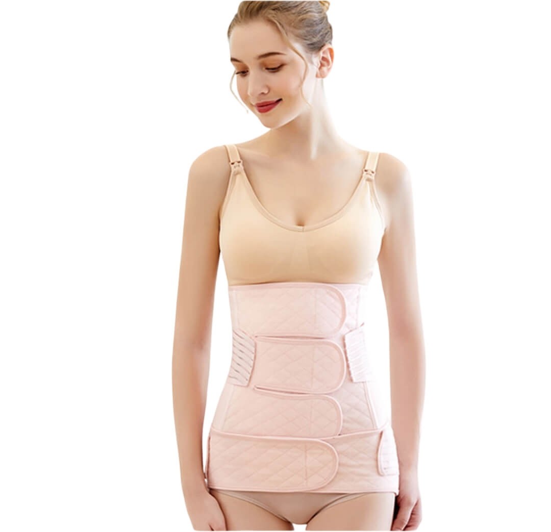 3 in 1 Postpartum Belly Wrap with Pelvic Support Belt – Adjustable Triple Compression Binder for After Birth Recovery