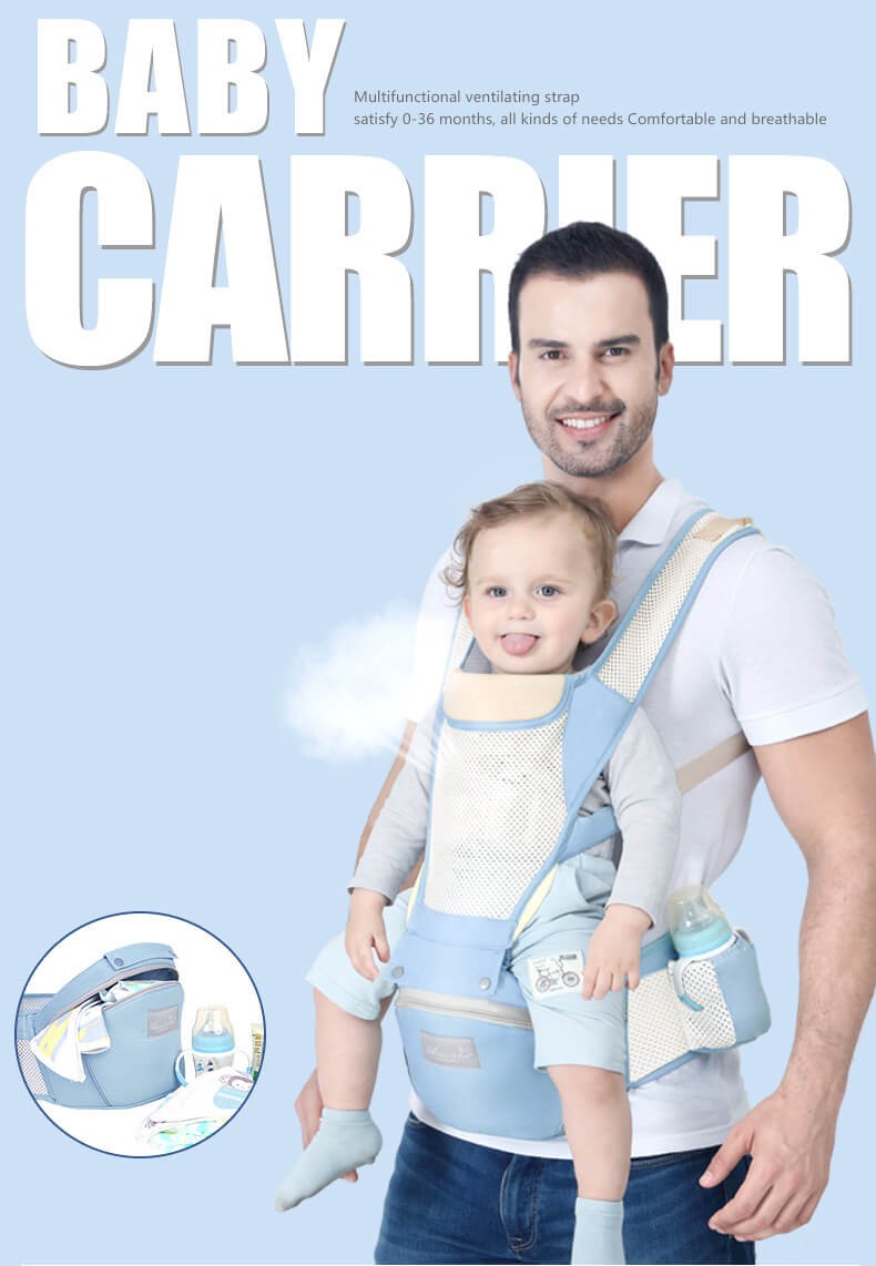 12 En 1 confort porte bébé dorsal - ergonomique echarpe de portage - sac à dos porte bébé nouveau né