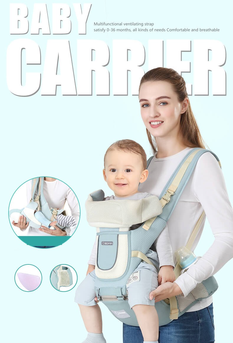 Porte Bebe, All-in-One Porte Bebe Naissance, Porte Bebe Physiologique pour  Toutes les Saisons et Toutes les Positions, Porte Bebe Randonnée avec  Capuche et Siège de Hanche, Porte Bébé 0 à 36 mois