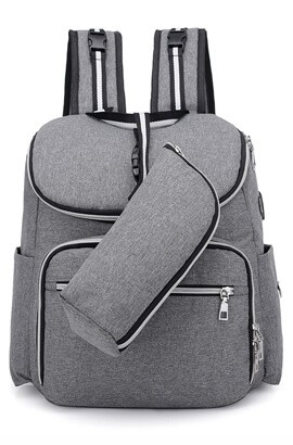 Diaper Bag Backpack - Baby Nappy Storage Travel Bag - USB Charging Port / Waterproof / Large Capacity 